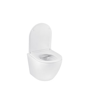 Унітаз підвісний безобідковий Kroner Harz WHI493736 RIMLESS з сидінням Slim Duroplast / Soft-close / Quick relase (KH493736WHIR)