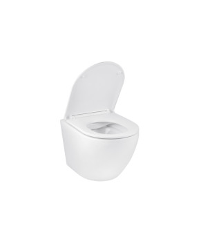 Унітаз підвісний безобідковий Kroner Harz WHI493736 RIMLESS з сидінням Slim Duroplast / Soft-close / Quick relase (KH493736WHIR)