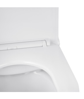 Унітаз підвісний безобідковий Kroner Harz WHI493736 RIMLESS з сидінням Slim Duroplast / Soft-close / Quick relase (KH493736WHIR)