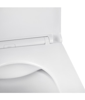 Унітаз підвісний безобідковий Kroner Eifel WHI493436 RIMLESS з сидінням Slim Duroplast / Soft-close / Quick relase (KE493436WHIR)