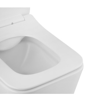 Унітаз підвісний безобідковий Kroner Eifel WHI523629 RIMLESS з сидінням (KE523629WHIR)
