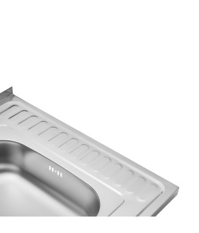 Кухонна мийка накладна Kroner KRP Dekor - 6060L (0.6 мм)