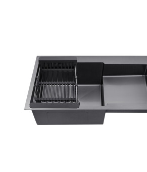 Кухонна мийка Kroner KRP Schwarze - 7848LHM PVD (3.0/1.0 мм)