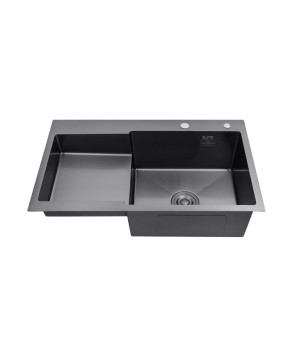 Кухонна мийка Kroner KRP Schwarze - 7848RHM PVD (3.0/1.0 мм)