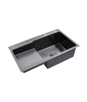 Кухонна мийка Kroner KRP Schwarze - 7848RHM PVD (3.0/1.0 мм)