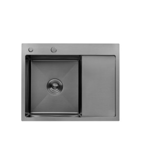 Кухонна мийка Kroner KRP Schwarze - 6350LHM PVD (3.0/1.0 мм)