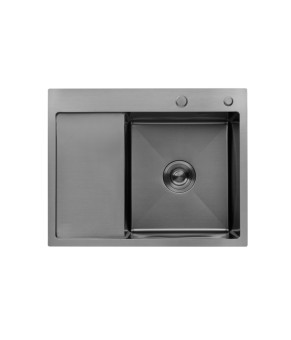 Кухонна мийка Kroner KRP Schwarze - 6350RHM PVD (3.0/1.0 мм)