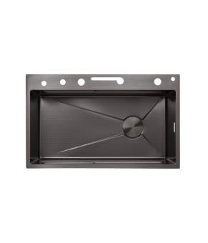 Кухонна мийка Kroner KRP Schwarze - SET7546ARTHM PVD (3.0/0.8 мм)
