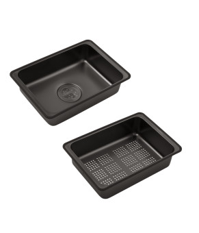 Кухонна мийка Kroner KRP Schwarze - SET7546ARTHM PVD (3.0/0.8 мм)