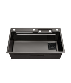 Кухонна мийка Kroner KRP Schwarze - SET7545HM PVD (3.0/0.8 мм)