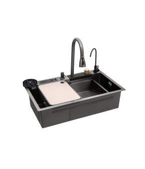Кухонна мийка Kroner KRP Schwarze - SET7545NB PVD (3.0/0.8 мм)