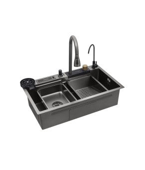 Кухонна мийка Kroner KRP Schwarze - SET7545NB PVD (3.0/0.8 мм)