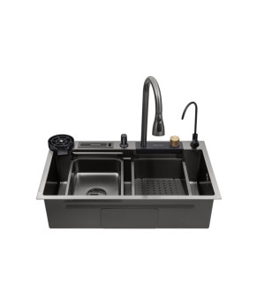Кухонна мийка Kroner KRP Schwarze - SET7545NB PVD (3.0/0.8 мм)