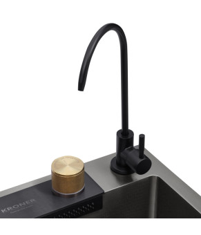 Кухонна мийка Kroner KRP Schwarze - SET7545NB PVD (3.0/0.8 мм)