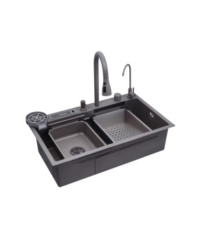 Кухонна мийка Kroner KRP Schwarze - SET7545NG PVD (3.0/0.8 мм)