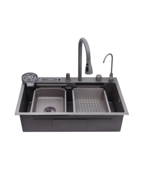 Кухонна мийка Kroner KRP Schwarze - SET7545NG PVD (3.0/0.8 мм)
