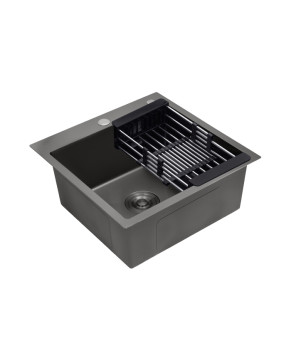 Кухонна мийка Kroner KRP Schwarze - 4545HM PVD (3.0/1.0 мм)