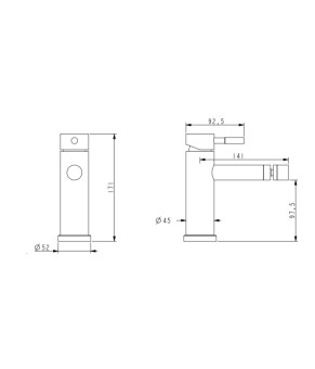 Смеситель для биде Lidz Aria 001AF (k35) LDARI001AFNKS46096 Nickel
