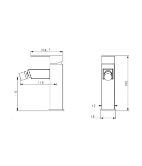 Смеситель для биде Lidz Kubis 001AF (k35) LDKUB001AFNKS46097 Nickel