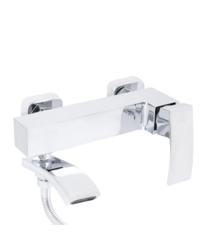 Смеситель для ванны Qtap Swan Cascada с душем хром (QTSWA260CRM45565)