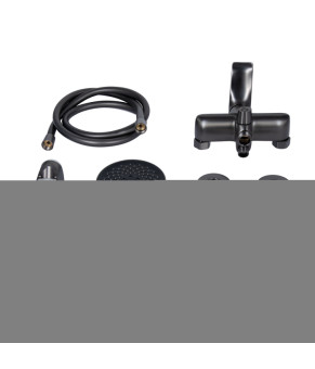 Смеситель для ванны Qtap Vlasta New с душовым гарнитуром Gunmetal Black PVD (QTVLA260GMB45645)