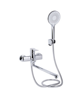 Смеситель для ванны Qtap Taurus с душевым гарнитуром, хром (QTTAU260CRM45663)