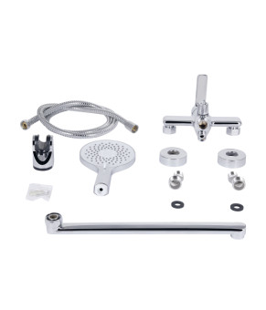 Смеситель для ванны Qtap Taurus с душевым гарнитуром, хром (QTTAU260CRM45663)