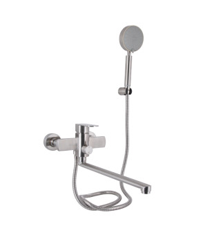 Смеситель для ванны Lidz Luna 005 с душем (k35) Nickel LDLUN005NKS46093