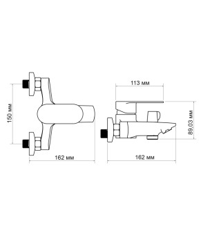 Смеситель для ванны Lidz Tani 0061 с душевым гарнитуром (k40) LDTAN0061CRM44963 Хром