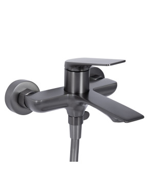 Смеситель для ванны Qtap Vlasta New с душовым гарнитуром Gunmetal Black PVD (QTVLA259GMB45643)