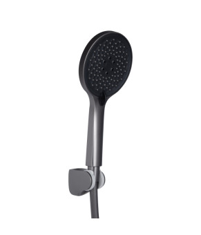 Смеситель для ванны Qtap Vlasta New с душовым гарнитуром Gunmetal Black PVD (QTVLA259GMB45643)