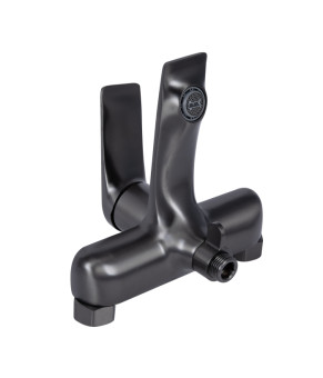 Смеситель для ванны Qtap Vlasta New с душовым гарнитуром Gunmetal Black PVD (QTVLA259GMB45643)
