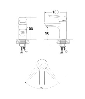 Змішувач для раковини Lidz Tani 0011F1 (k40) LDTAN001F1CRM44959 Chrome