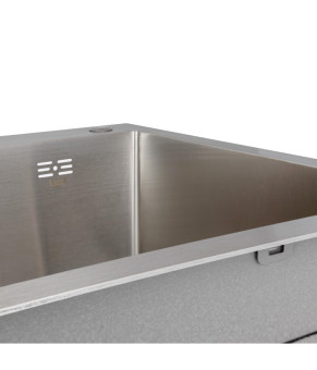 Мийка для кухні інтегрована Lidz Handmade H7849L крило ліворуч (LDH7849BRUL45592) Brushed Steel 3,0/1,0 мм