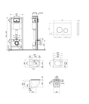 Готовое решение Qtap для ванной комнаты: подвесной унитаз Robin Ultra Quiet 490x365x325 + инсталляция Nest 4 в 1 (Chrome) (SD00051270)