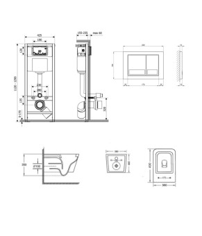 Комплект Qtap: подвесной унитаз Crow Ultra Quiet + инсталляция Nest 4 в 1 (Chrome) (SD00051249)