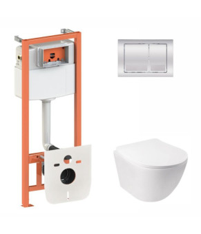 Комплект инсталляции Qtap Nest 4 в 1 для подвесного унитаза Jay + унитаз (SD00051258)