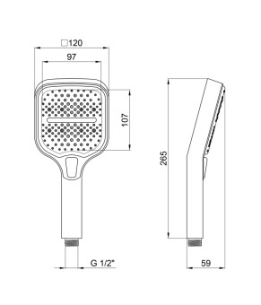 Лійка для ручного душу Qtap Rucni 260x120 мм округла QTRUC125BLM45782 Black Matt