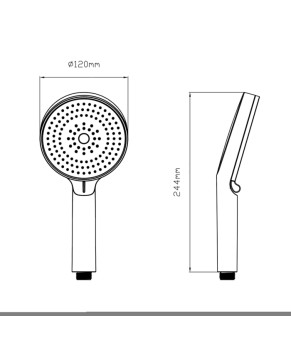 Лійка для ручного душу Qtap Rucni D 130 мм округла QTRUC125BLM45951 Black Matt