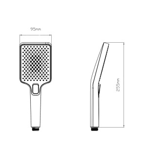 Лійка для ручного душу Qtap Rucni 140x95 мм прямокутна QTRUC125CRM45958 Chrome