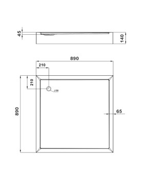Душевой поддон KAPIELKA ST90x90х14 низкий, квадратный Lidz (LKAST909014S)