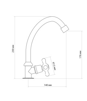 Монокран для кухні Lidz Lamb 269F1 LDLAM269F1CRM44976 Chrome