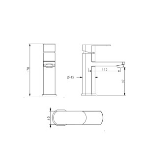 Смеситель для раковины Lidz Luna 001F (k35) Nickel (LDLUN001FNKS46094)