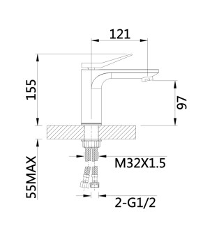 Смеситель для раковины Qtap Presto QTPRE270GRP45581 Graphite (SD00051705)