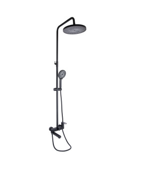 Универсальная душевая система Qtap Jay с изливом QTJAY111BLM45549 Black Matt