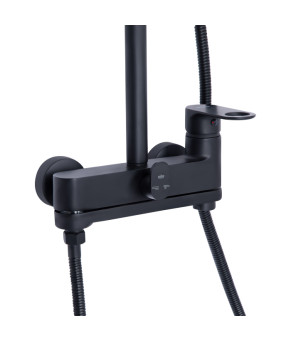 Универсальная душевая система Qtap Jay с изливом QTJAY111BLM45549 Black Matt
