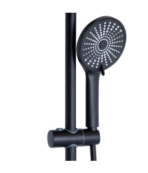 Универсальная душевая система Qtap Jay с изливом QTJAY111BLM45549 Black Matt