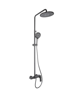 Универсальная душевая система Qtap Slavonice с изливом Gunmetal Black PVD (QTSLA111GMB45905)