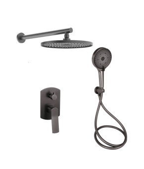 Душевая система Qtap Slavonice скрытого монтажа на 2 потребителя Gunmetal Black PVD (QTSLA113GMB45899)