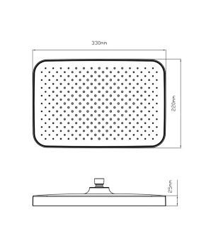 Лійка для верхнього душу Qtap Hlavova 330х220 мм прямокутна QTHLA107BLM45945 Black Matt